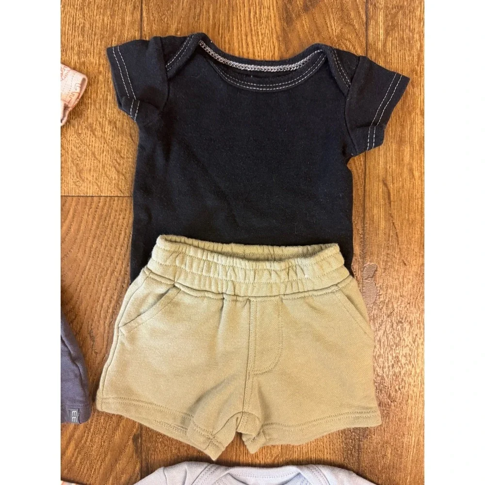 Garanimals Carters‎ Baby Boy Bodysuits Shorts Lot 0/3 Months Summer Lion Safari